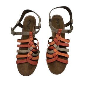 Cobb Hill by New Balance Womens Strappy Sandals 10M Orange Wedge Slingback Y2K